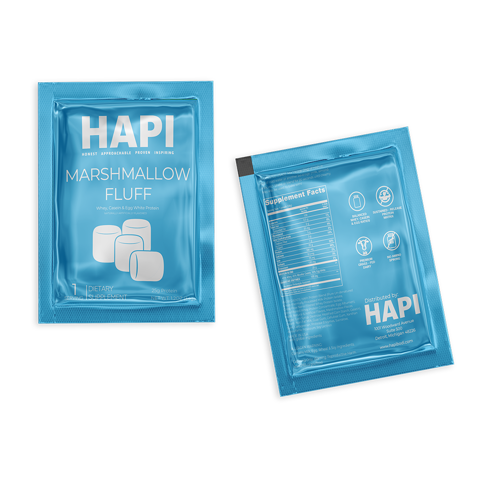 [Single Serve Packet] HAPI Marshmallow Fluff Protein (with mini marshmallows!)