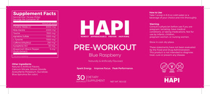 HAPI Pre Workout - Blue Raspberry